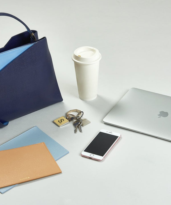 Medium Ava Pouch | Nude Saffiano Leather