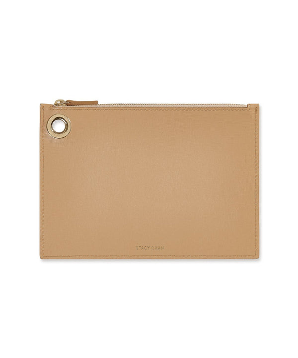 Medium Ava Pouch | Nude Saffiano Leather