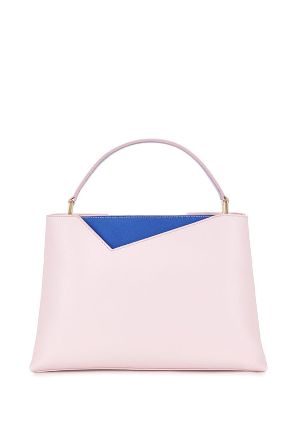 Midi Pink Saffiano Leather Tote Bag - Designer Stacy Chan