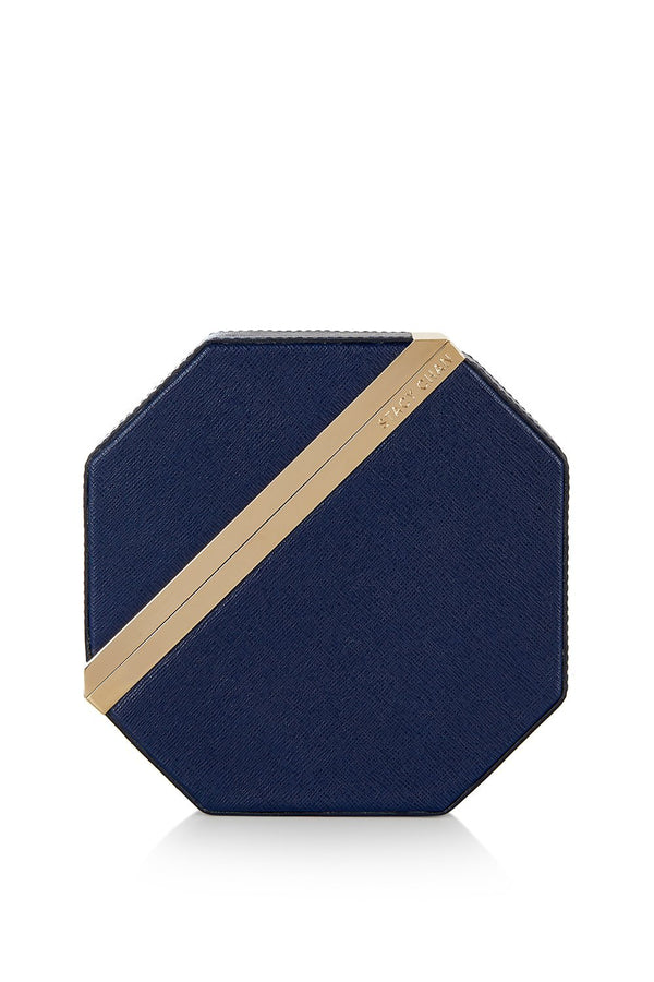 Unique Navy Blue Octagon Clutch Bag