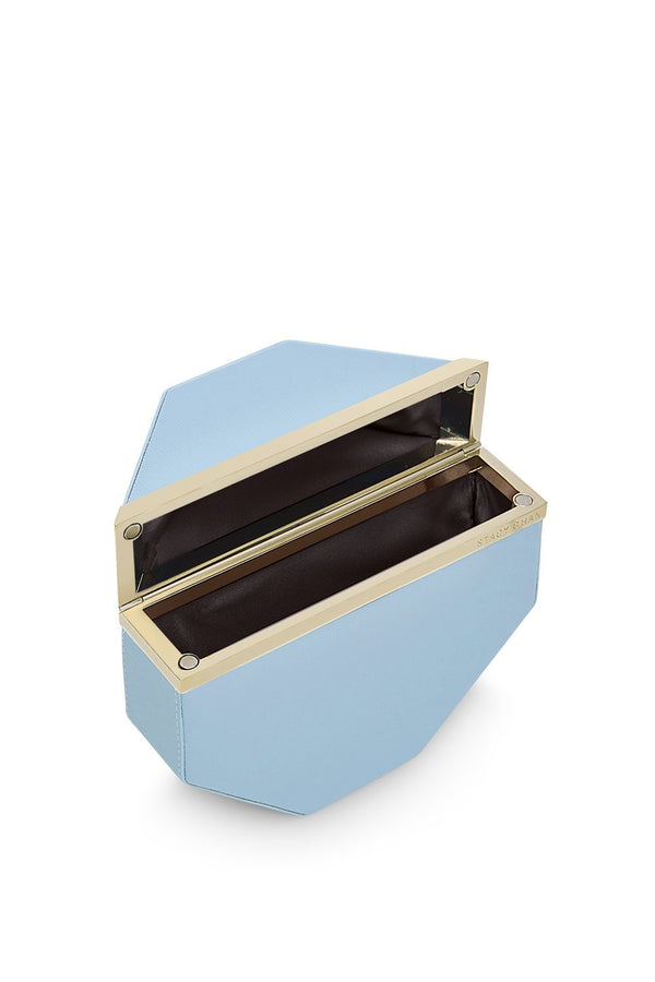 Imogen Clutch Bag | Powder Blue Saffiano Leather