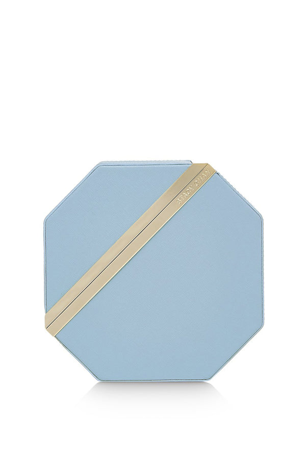 Imogen Clutch Bag | Powder Blue Saffiano Leather