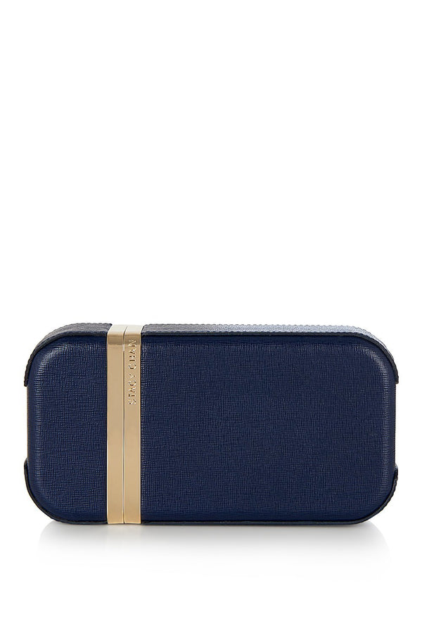 Unique Navy Leather Clutch Bag