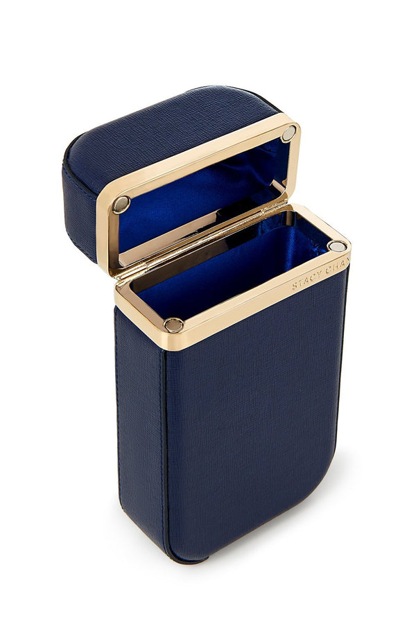 Unique Navy Leather Clutch Bag