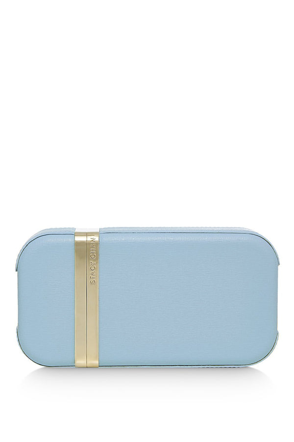 Sophie Clutch Bag | Powder Blue Saffiano Leather