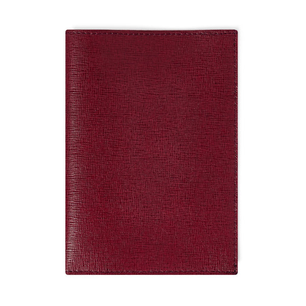 Burgundy Leather Passport Holder Travel Wallet - Italian leather