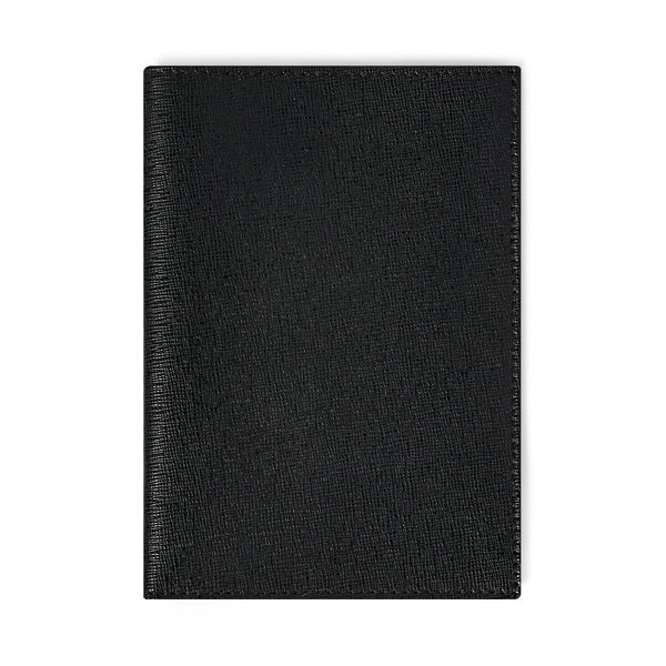 Black Leather Passport Holder Travel Wallet - Italian leather