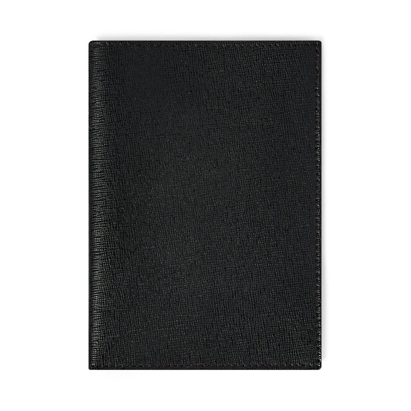 Black Leather Passport Holder Travel Wallet - Italian leather