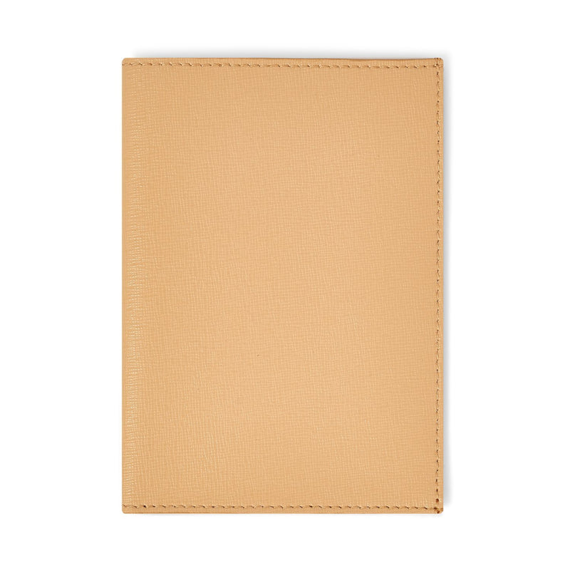 Nude beige Leather Passport Holder Travel Wallet - Italian leather