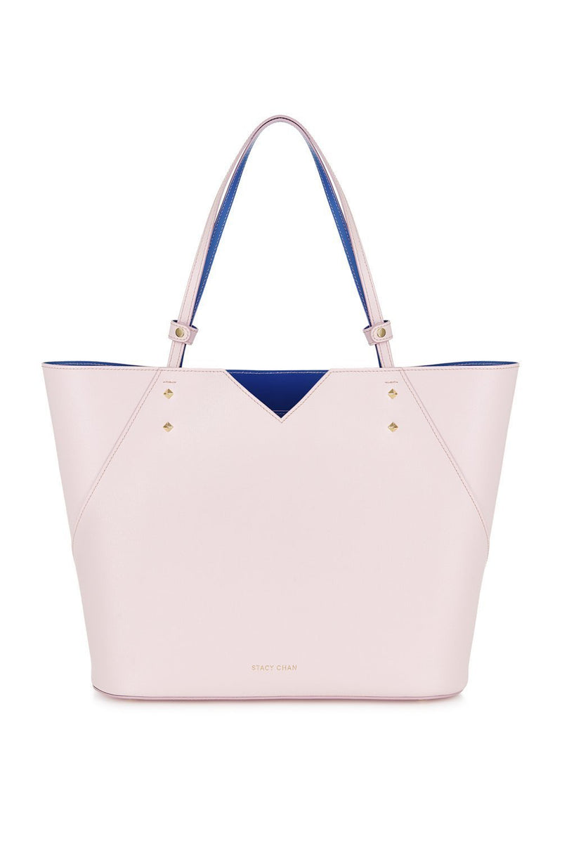 Pink Saffiano Leather Tote Bag - Designer Stacy Chan