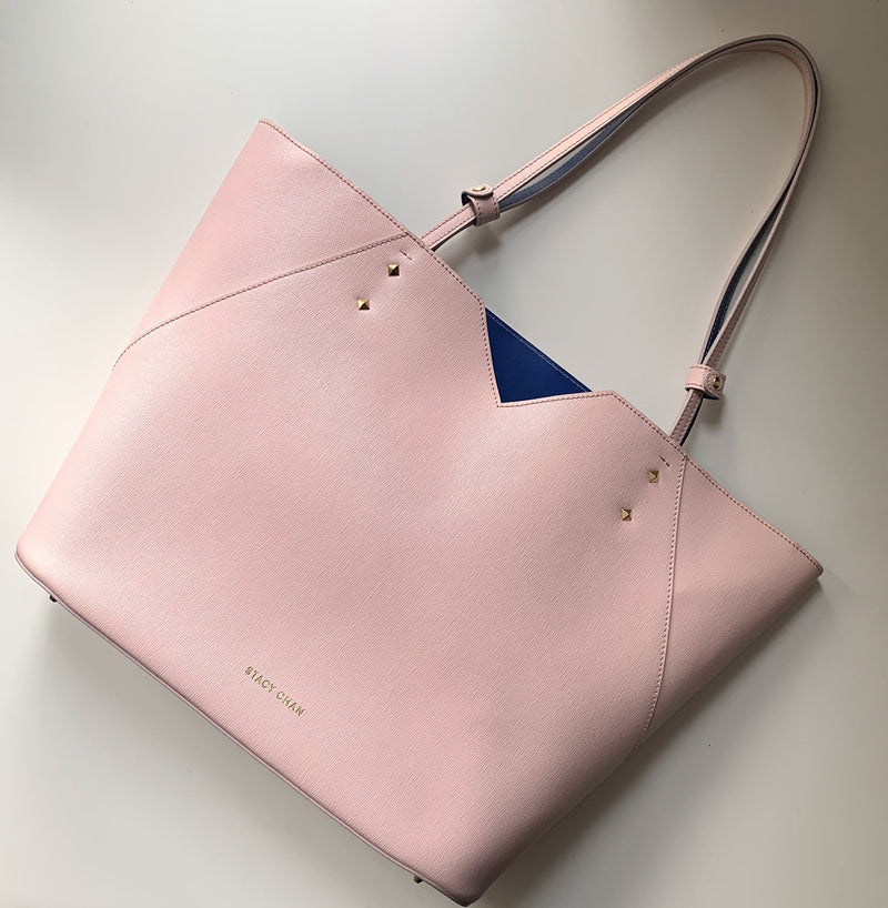 Used Designer Pink Leather Tote Bag