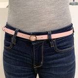 Reversible Italian Leather Belt in Light Pink