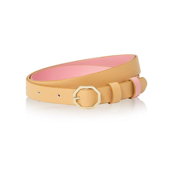 Nude Leather Belt Reversible - Italian Leather