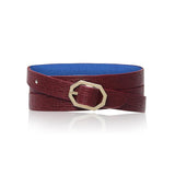 Burgundy Leather Bracelet Reversible - Italian Leather