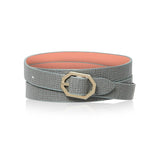 Grey Leather Bracelet Reversible - Italian Leather
