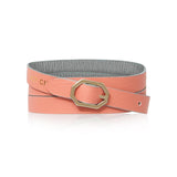 Grey & Pink Leather Bracelet Reversible - Italian Leather