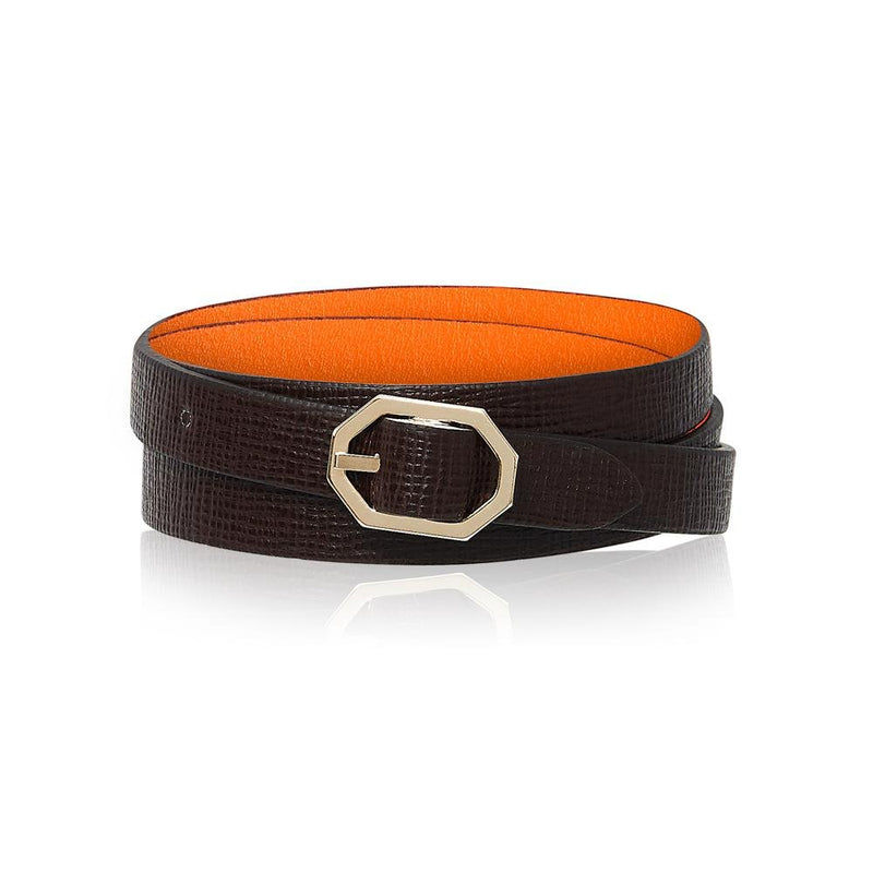 Brown Leather Bracelet Reversible - Italian Leather
