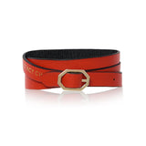 Black & Red Leather Bracelet - Reversible Italian Leather