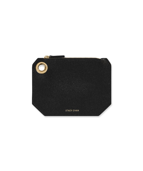 Small Ava Pouch | Noir Saffiano Leather
