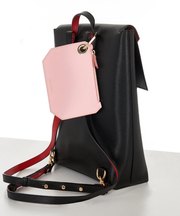 Small Ava Pouch | Peony Saffiano Leather