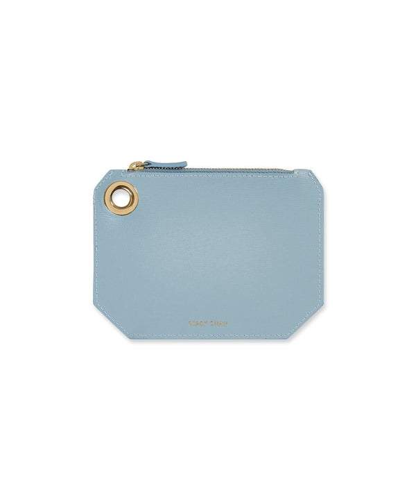 Small Ava Pouch | Powder Blue Saffiano Leather