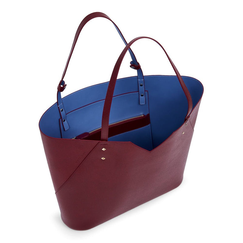 Veronica Tote | Bordeaux Saffiano Leather