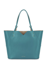 Teal Leather Tote Bag - Designer Handbag Stacy Chan
