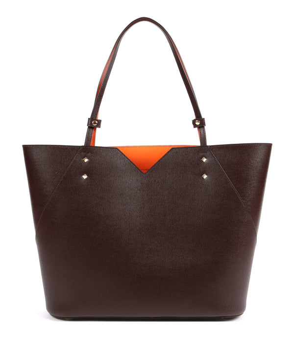 Veronica Tote | Mocha Saffiano Leather