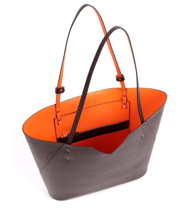 Veronica Tote | Mocha Saffiano Leather
